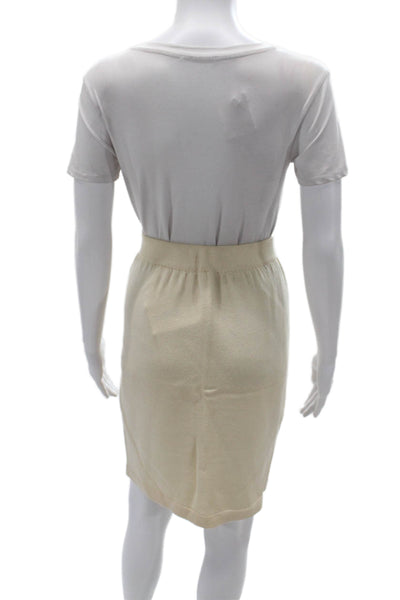 St. John Basics Women Pencil Skirt Beige Wool Rayon Blend Size 6