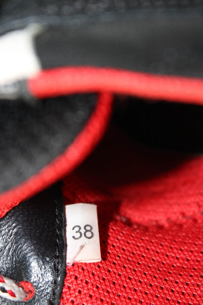 Isabel Marant Womens Lace Up Colorblock Suede Trainers Sneakers Black Red 38