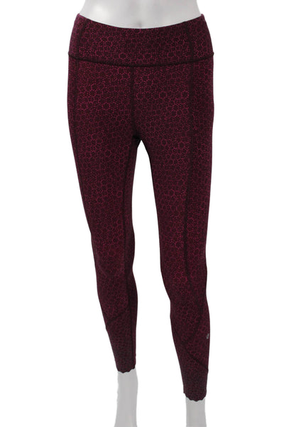Lululemon Womens Purple Ankle Leggings Geometric Nylon Lycra Size 4