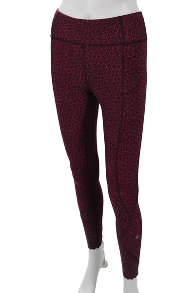 Lululemon Womens Purple Ankle Leggings Geometric Nylon Lycra Size 4