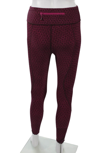 Lululemon Womens Purple Ankle Leggings Geometric Nylon Lycra Size 4