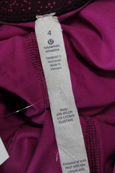 Lululemon Womens Purple Ankle Leggings Geometric Nylon Lycra Size 4