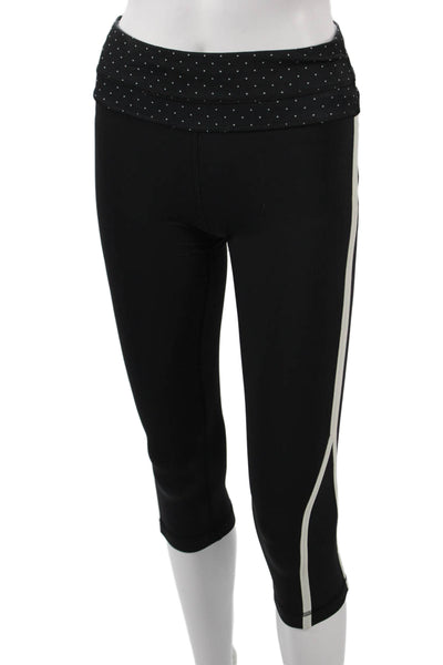 Lululemon Womens Black Polka Dot Capri Leggings Polyester Size 4