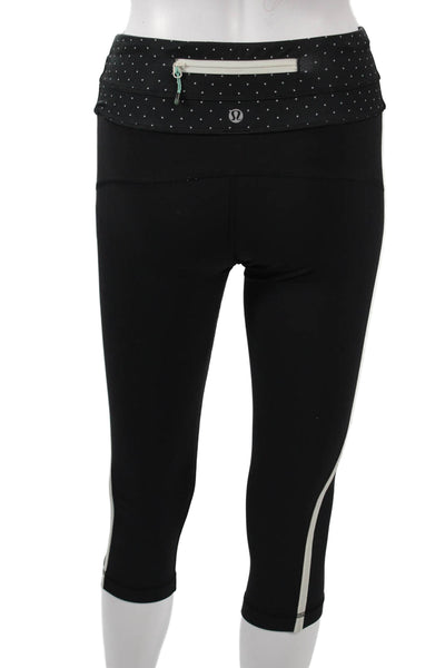 Lululemon Womens Black Polka Dot Capri Leggings Polyester Size 4