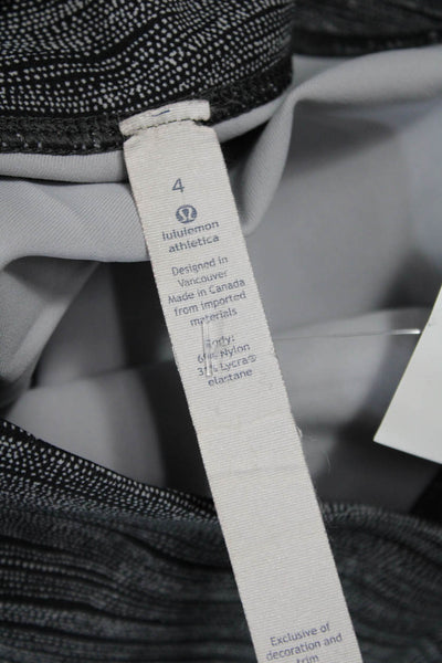 Lululemon Womens Cropped Capri Striped Dark Gray Leggings Size 4