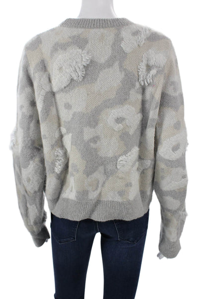 Rag & Bone Unisex Pullover Camouflage Crew Neck Gray Long Sleeve Size M