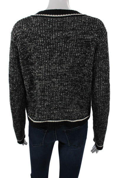 Cider Unisex Black Button Cardigan Round Neck Long Sleeve Size M