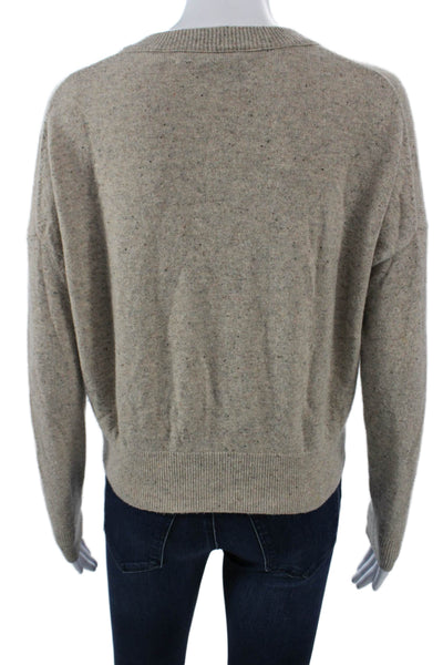 Madewell Unisex Pullover V-Neck 100% Cashmere Beige Sweater Size S