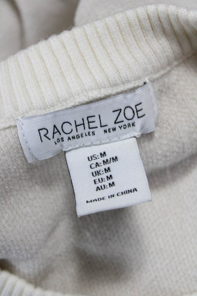 Rachel Zoe Unisex Pullover Sweater Beige Floral Crew Neck Long Sleeve Size M