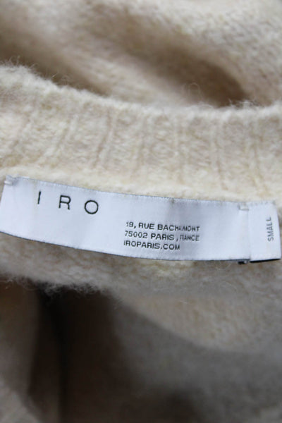 IRO Unisex Pullover V Neck Beige Long Sleeve Designer Sweater Size S