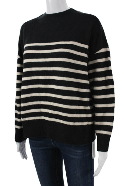 Zara Unisex Black Striped Crew Neck Pullover Sweater Long Sleeve Size S