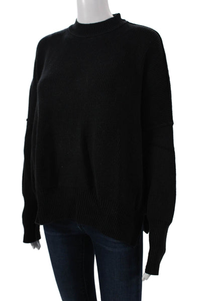 Free People Unisex Pullover Sweater Mock Neck Black Long Sleeve Size XS