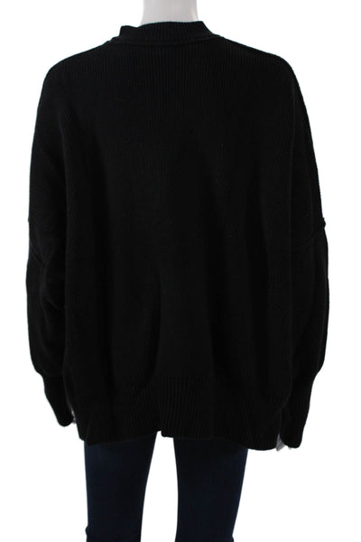 Free People Unisex Pullover Sweater Mock Neck Black Long Sleeve Size XS