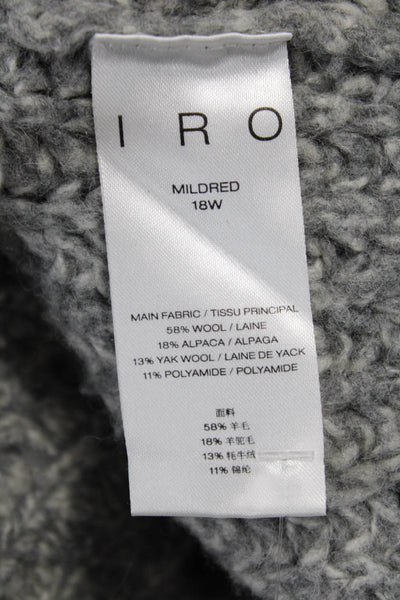 IRO Women Pullover Hoodie Gray Drawstring Wool Alpaca Yak Size XS