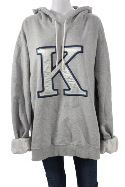 Good American Women Pullover Hoodie Gray Cotton Drawstring Size 7