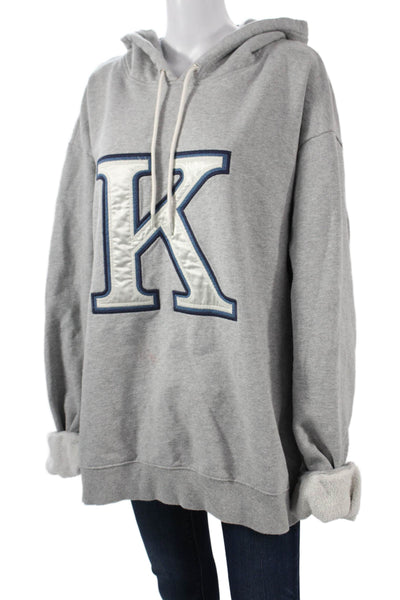 Good American Women Pullover Hoodie Gray Cotton Drawstring Size 7