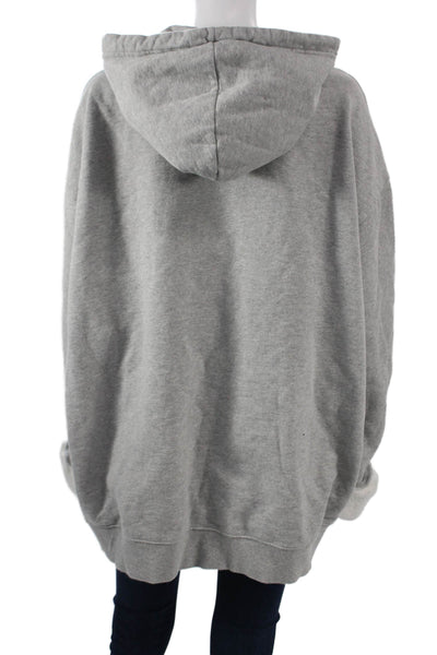 Good American Women Pullover Hoodie Gray Cotton Drawstring Size 7