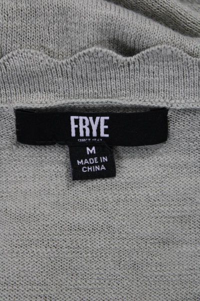 Frye Unisex Green Geometric V-Neck Button Cardigan Size M