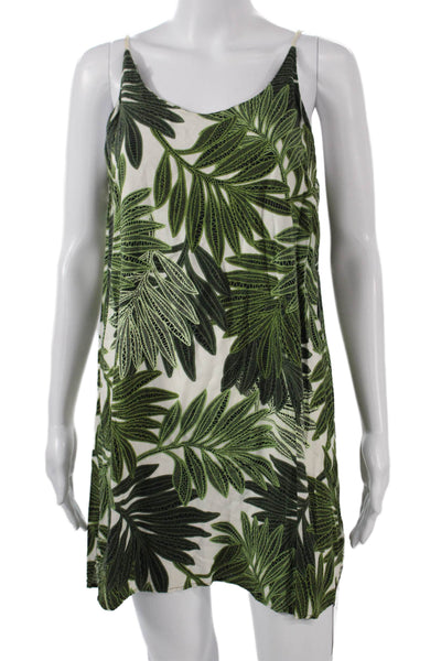 Topshop Petite Womens Green Floral Slip Dress Mini Sleeveless Size 8