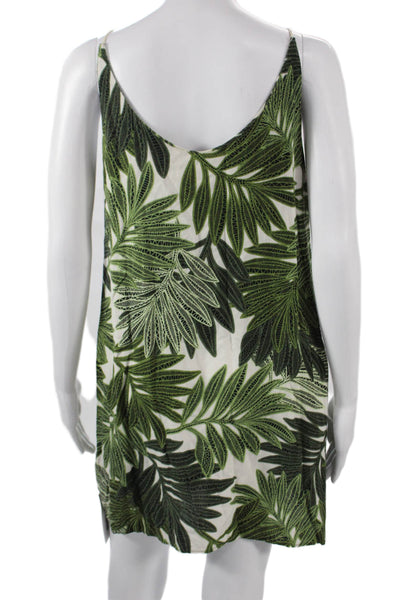 Topshop Petite Womens Green Floral Slip Dress Mini Sleeveless Size 8