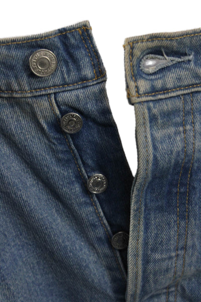 Levis Womens Blue Straight Wide Leg Jeans High Rise Size 30