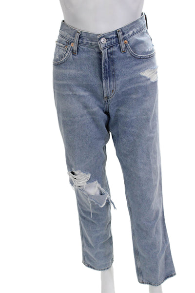 Citizens of Humanity Unisex Cropped Straight Jeans Light Blue High Rise Size 26
