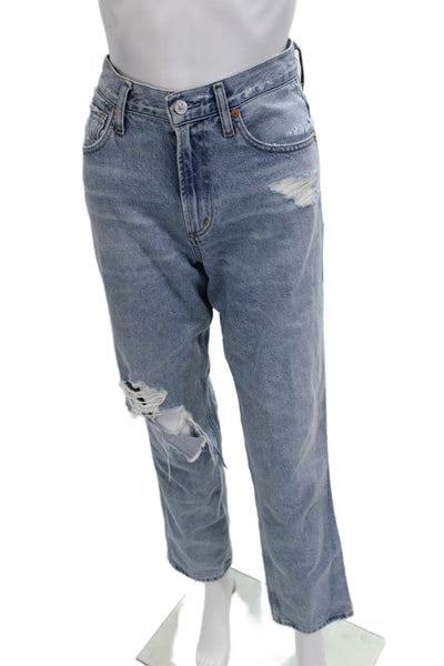 Citizens of Humanity Unisex Cropped Straight Jeans Light Blue High Rise Size 26