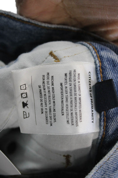 Citizens of Humanity Unisex Cropped Straight Jeans Light Blue High Rise Size 26