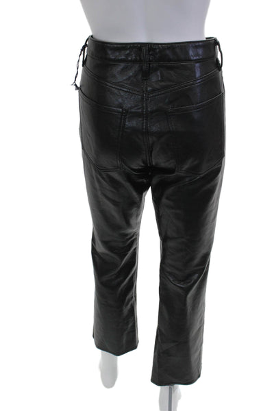 Citizens of Humanity Unisex Cropped Biker Faux Leather Pants Black Size 26