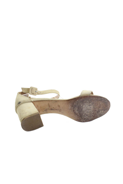 Barneys New York Womens Block Heel Ankle Strap Sandals Beige SUede Size 10