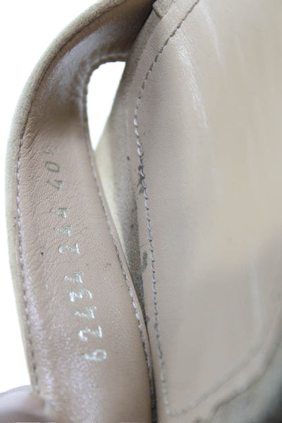 Barneys New York Womens Block Heel Ankle Strap Sandals Beige SUede Size 10