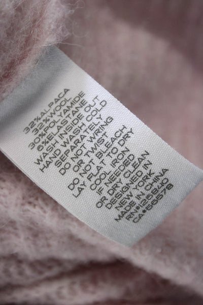 Intermix Unisex Pink V-Neck Alpaca Wool Blend Cardigan Long Sleeve Size L