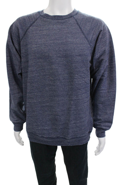 Retro Brand Mens Pullover Sweatshirt Dark Blue Crew Neck Long Sleeve Size L
