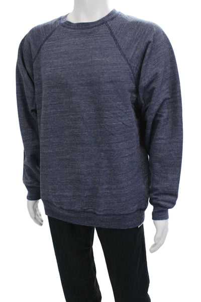 Retro Brand Mens Pullover Sweatshirt Dark Blue Crew Neck Long Sleeve Size L