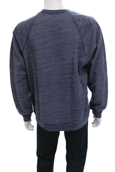 Retro Brand Mens Pullover Sweatshirt Dark Blue Crew Neck Long Sleeve Size L