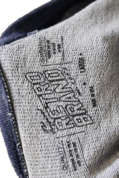Retro Brand Mens Pullover Sweatshirt Dark Blue Crew Neck Long Sleeve Size L