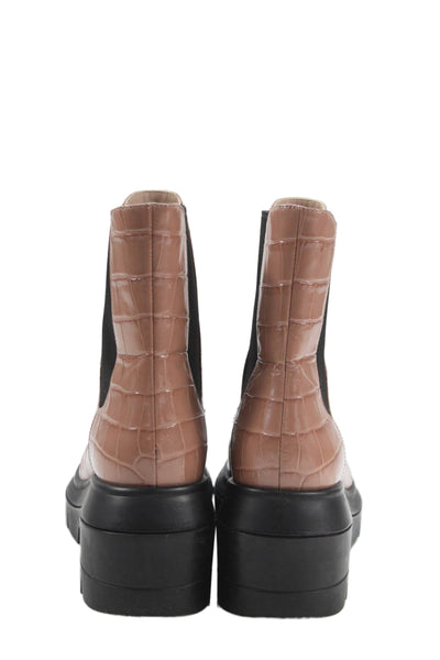 Stuart Weitzman Womens Embossed Ankle Boots Shoes Light Brown Size 7C