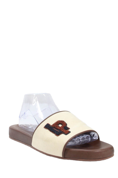 Loro Piana Womens Sea Slide LP College Walk Slipper Shoes Beige Brown Size 11