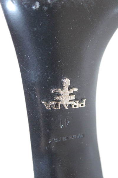 Prada Womens PVC Logo Calzature Donna Heels Shoes White Clear Size 11