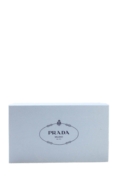 Prada Womens PVC Logo Calzature Donna Heels Shoes White Clear Size 11