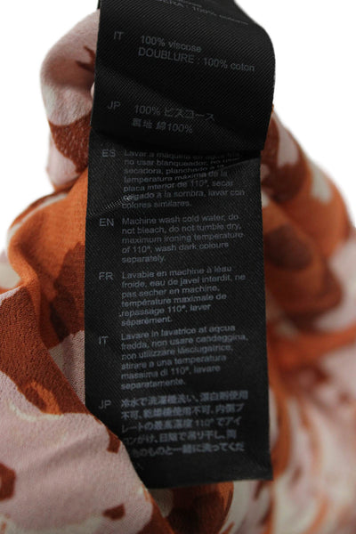 WILD PONY Women Orange Floral A-Line Wrap Skirt Viscose Size S