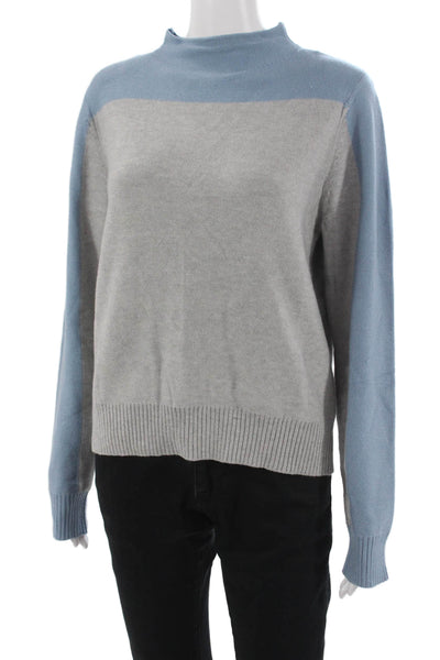 Lucy Paris Unisex Pullover Sweater Gray Mock Neck Long Sleeve Size M