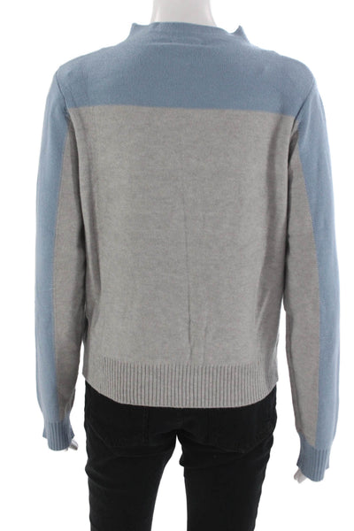 Lucy Paris Unisex Pullover Sweater Gray Mock Neck Long Sleeve Size M