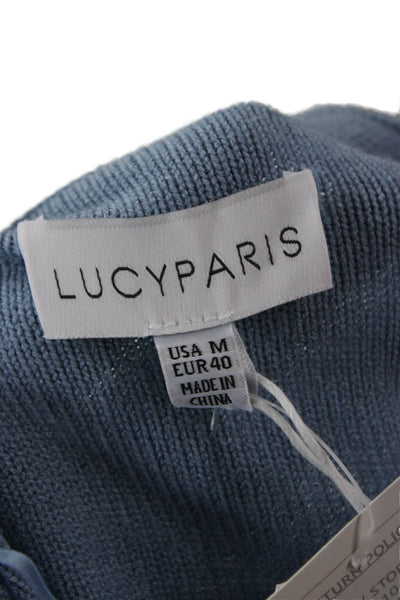Lucy Paris Unisex Pullover Sweater Gray Mock Neck Long Sleeve Size M