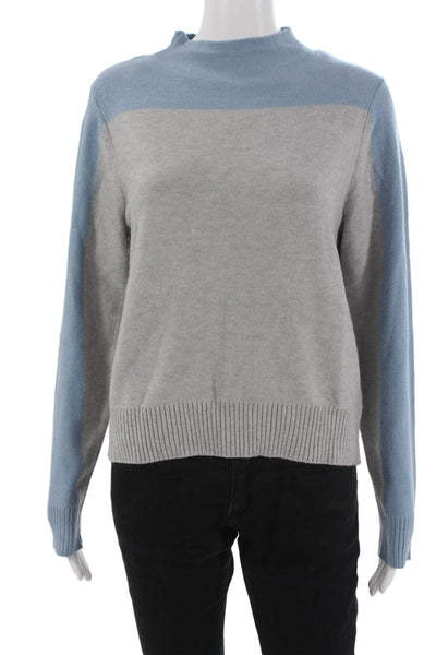 Lucy Paris Unisex Gray Mock Neck Pullover Sweater Long Sleeve Size S