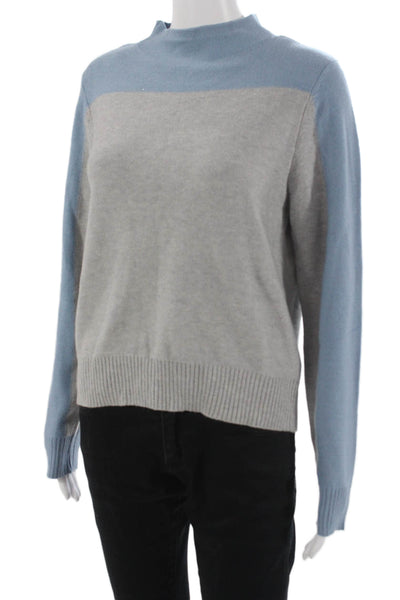 Lucy Paris Unisex Gray Mock Neck Pullover Sweater Long Sleeve Size S