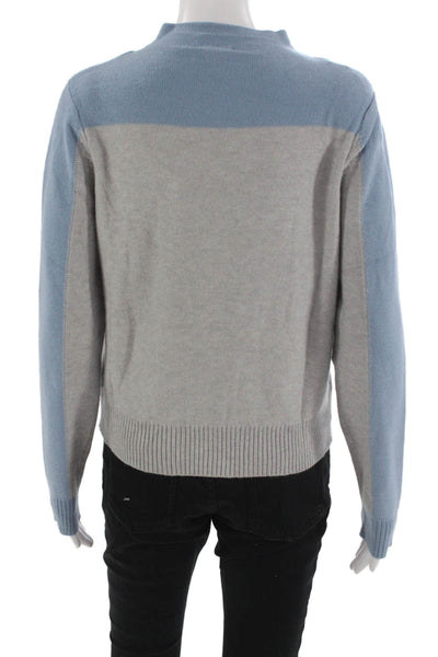 Lucy Paris Unisex Gray Mock Neck Pullover Sweater Long Sleeve Size S