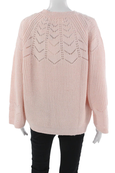 Pink Martini Unisex Pullover Sweater Pink Crew Neck Long Sleeve Size 2XS