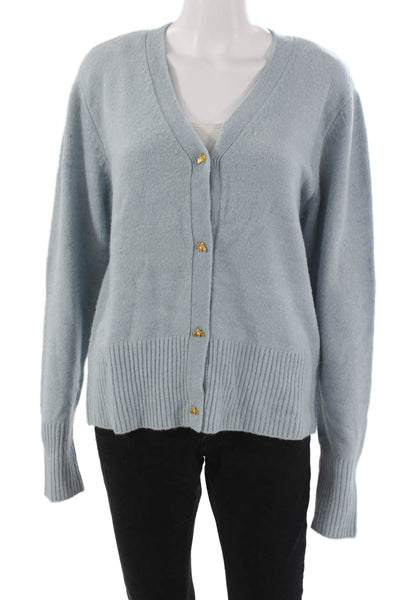Best Mountain Unisex Cardigan Light Blue V Neck Button Long Sleeve Size L