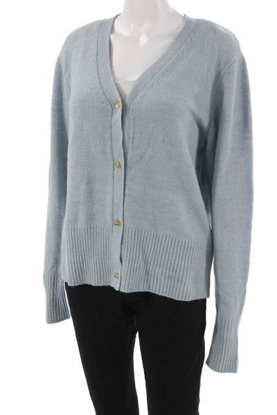 Best Mountain Unisex Cardigan Light Blue V Neck Button Long Sleeve Size L
